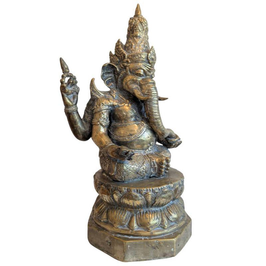 Khmer Ganesha mit Buddha in der Bronzekrone