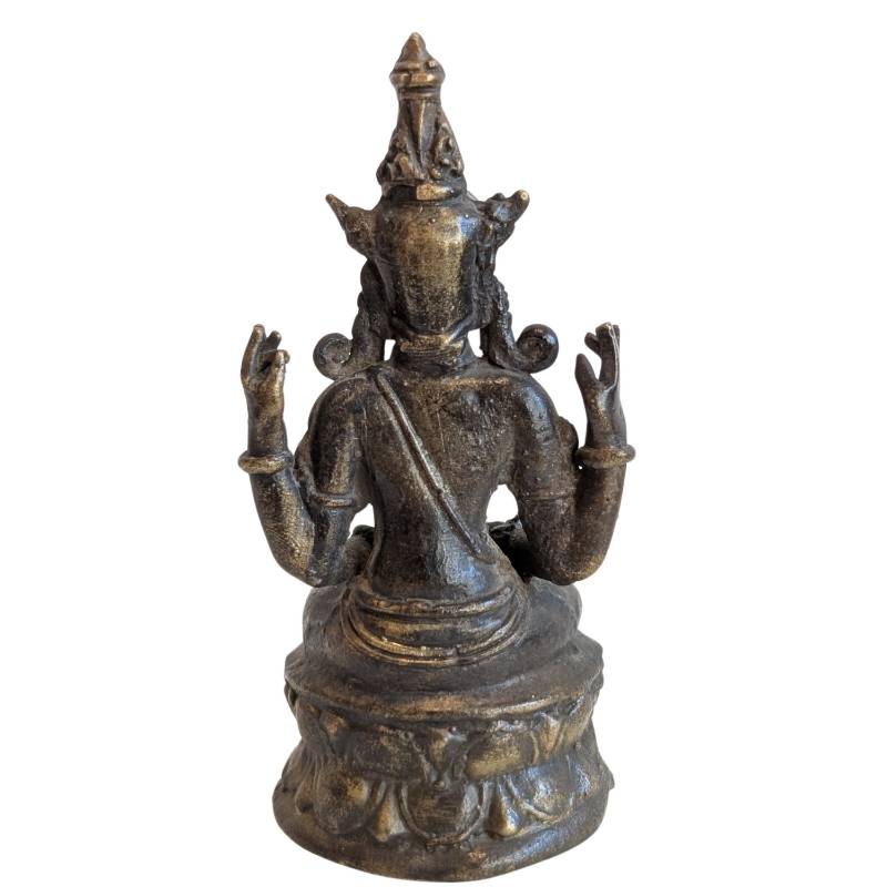 Khmer Lokeshvara Schutzstatue aus Bronze