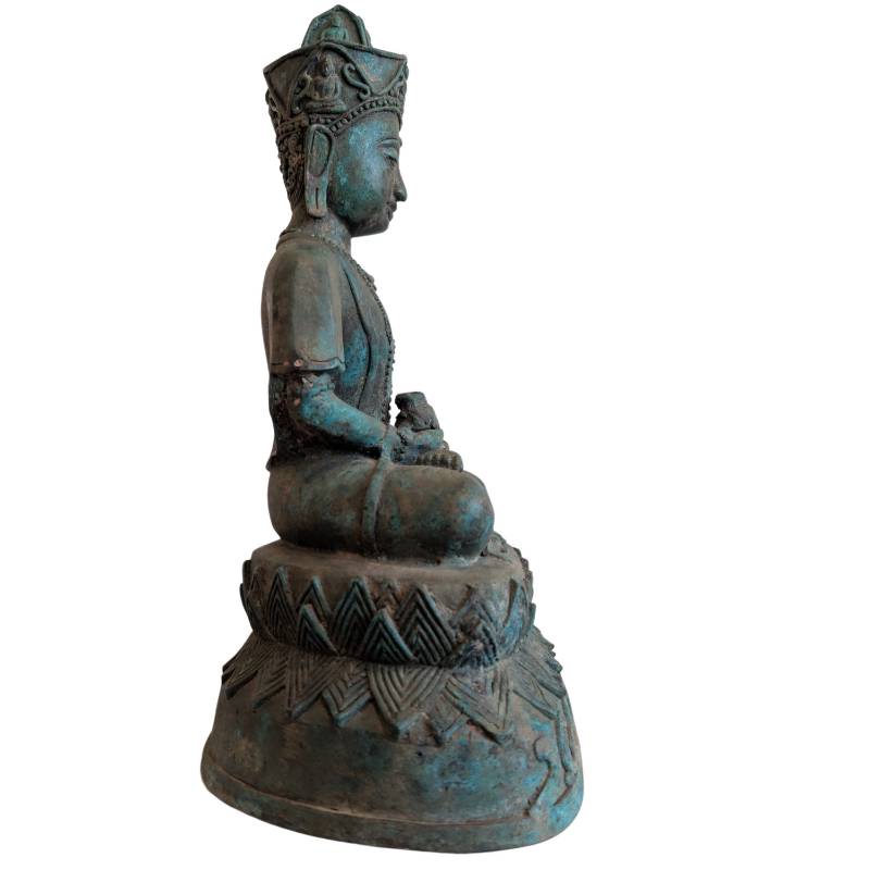 Khmer Lokeshvara aus Bronze mit Krone