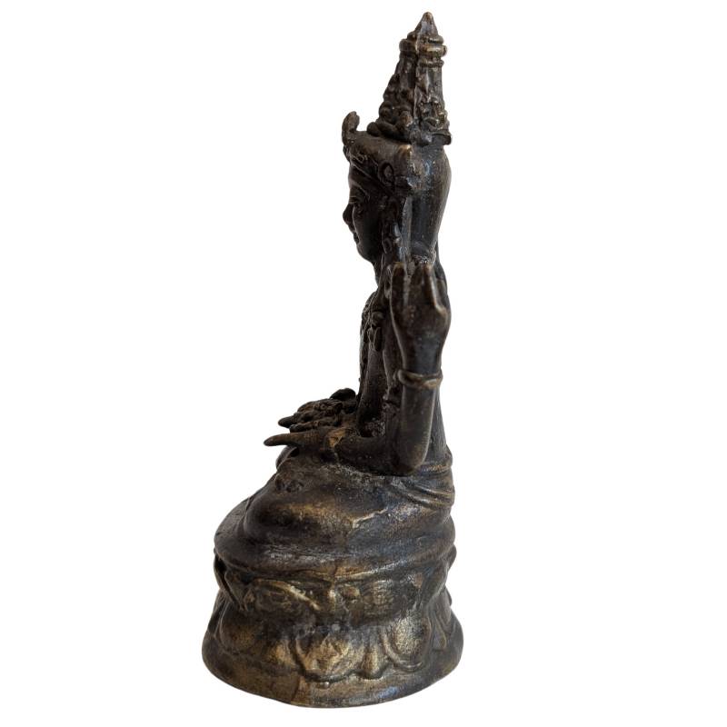 Khmer Lokeshvara mit hoher Krone aus Bronze