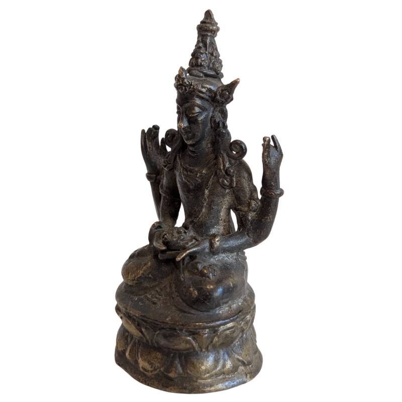 Khmer Lokeshvara auf Lotusstuhl aus Bronze