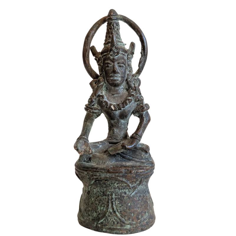Khmer Lokeshvara Reisestatue – Alte Bronze, Schutz-Bodhisattva Los 146