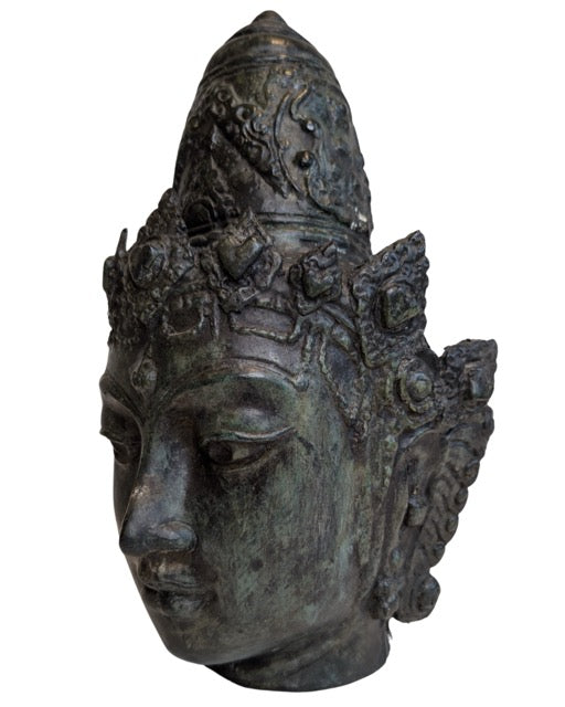 Klassischer Bodhisattva-Kopf aus Bronze