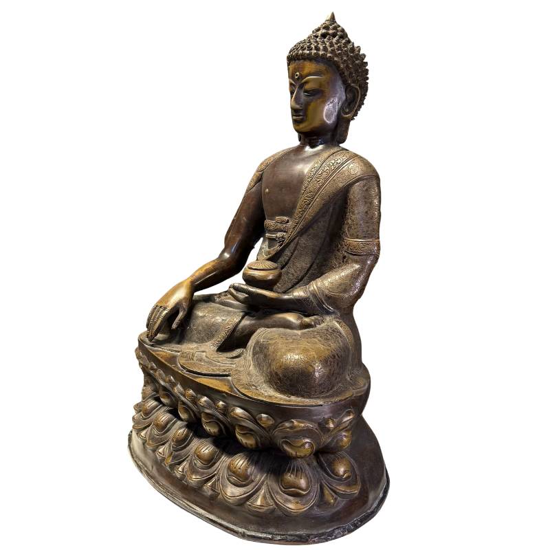 Klassisches Buddha-Gesicht im Newari-Stil, 1700-1800, Kunstgeschichte der asiatischen Kunst.