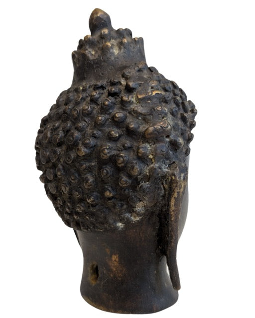 Klassischer Buddha-Kopf aus Bronze