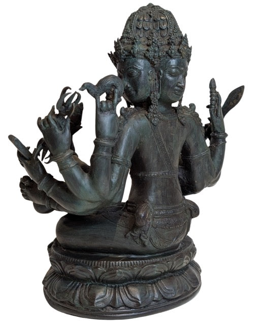Klassische indonesische Brahma-Statue aus Bronze
