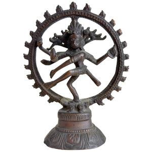 Kleine bronzene Shiva Nataraja Skulptur – indische Altarskulptur – 13 cm