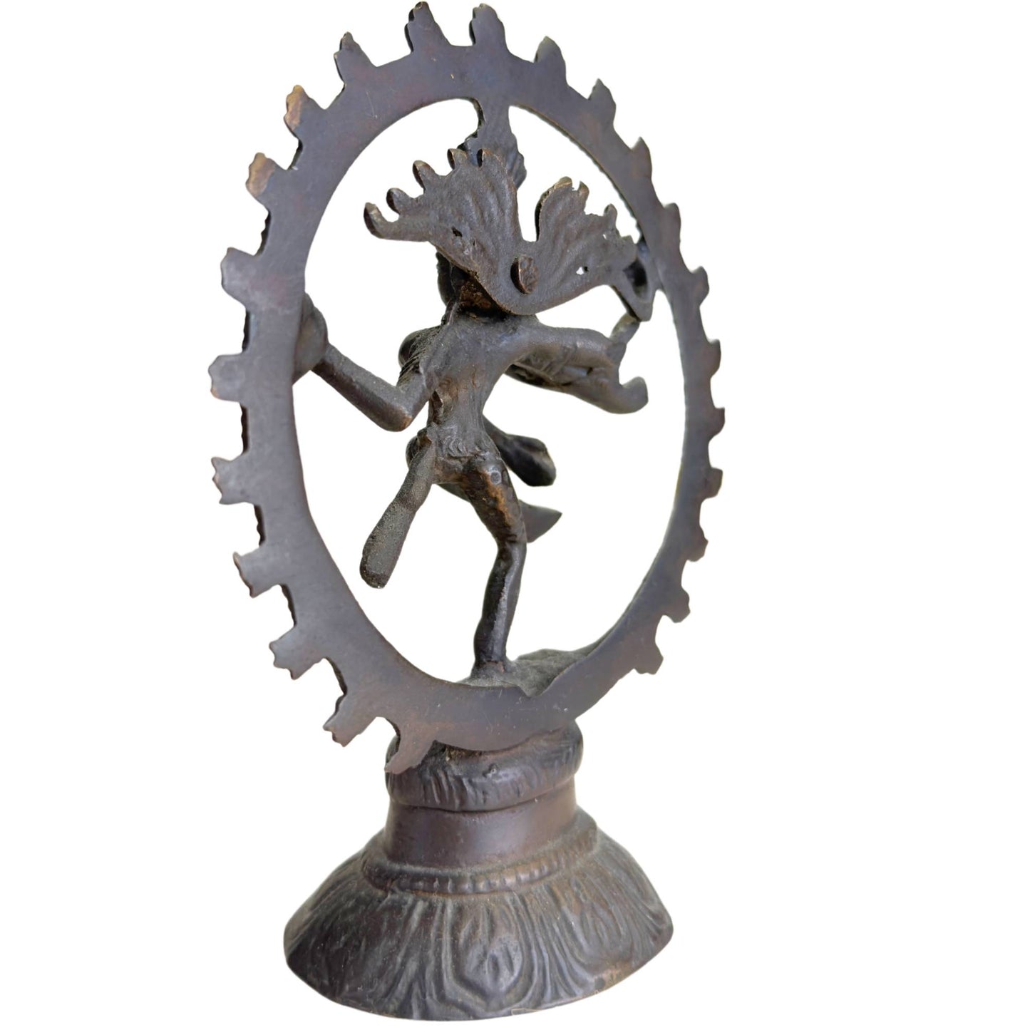 Kleine hinduistische Figur von Shiva als kosmischer Tänzer in einem runden Heiligenschein
