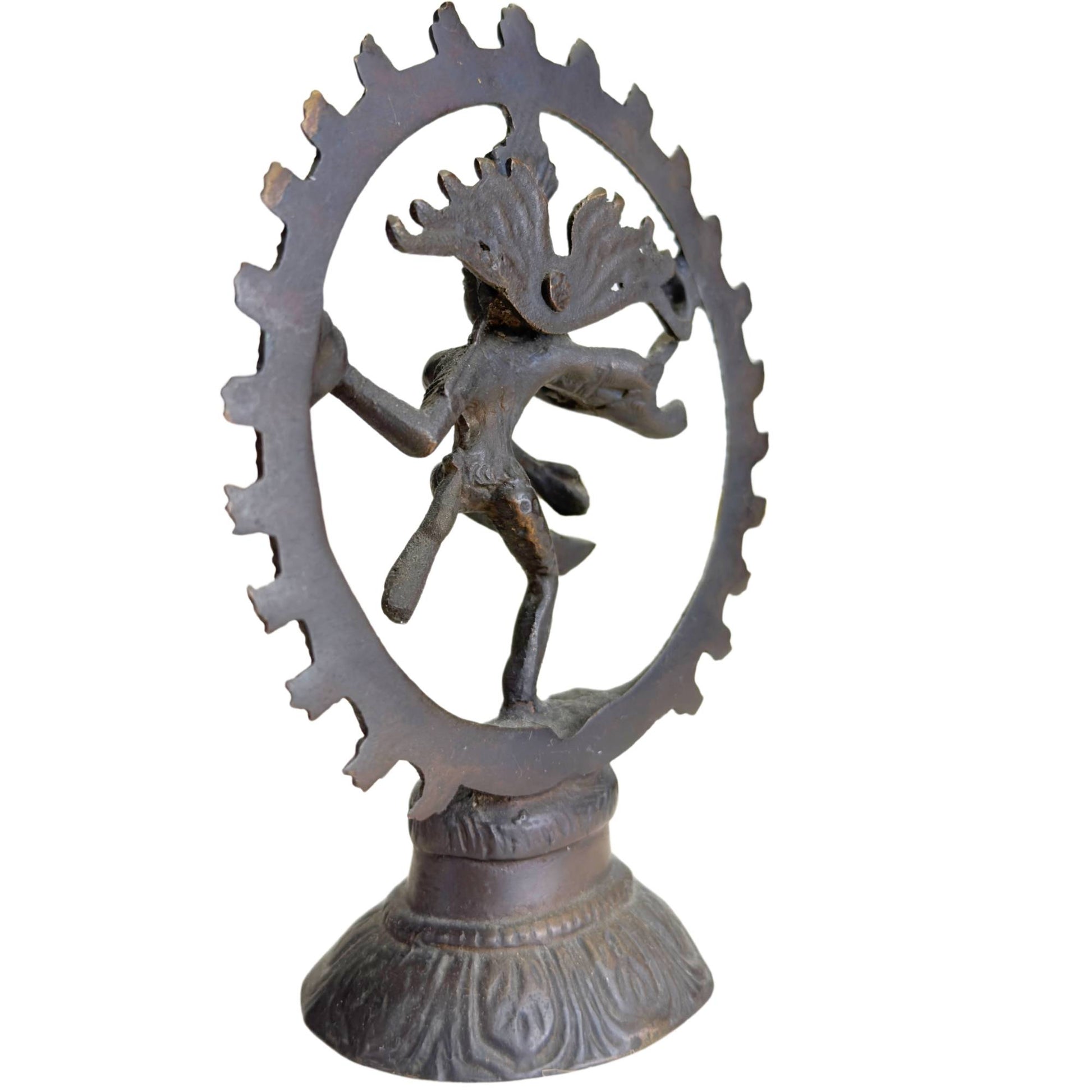 Kleine hinduistische Figur von Shiva als kosmischer Tänzer in einem runden Heiligenschein
