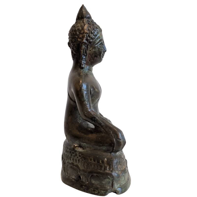 Kleine Buddha-Statue aus massiver Bronze