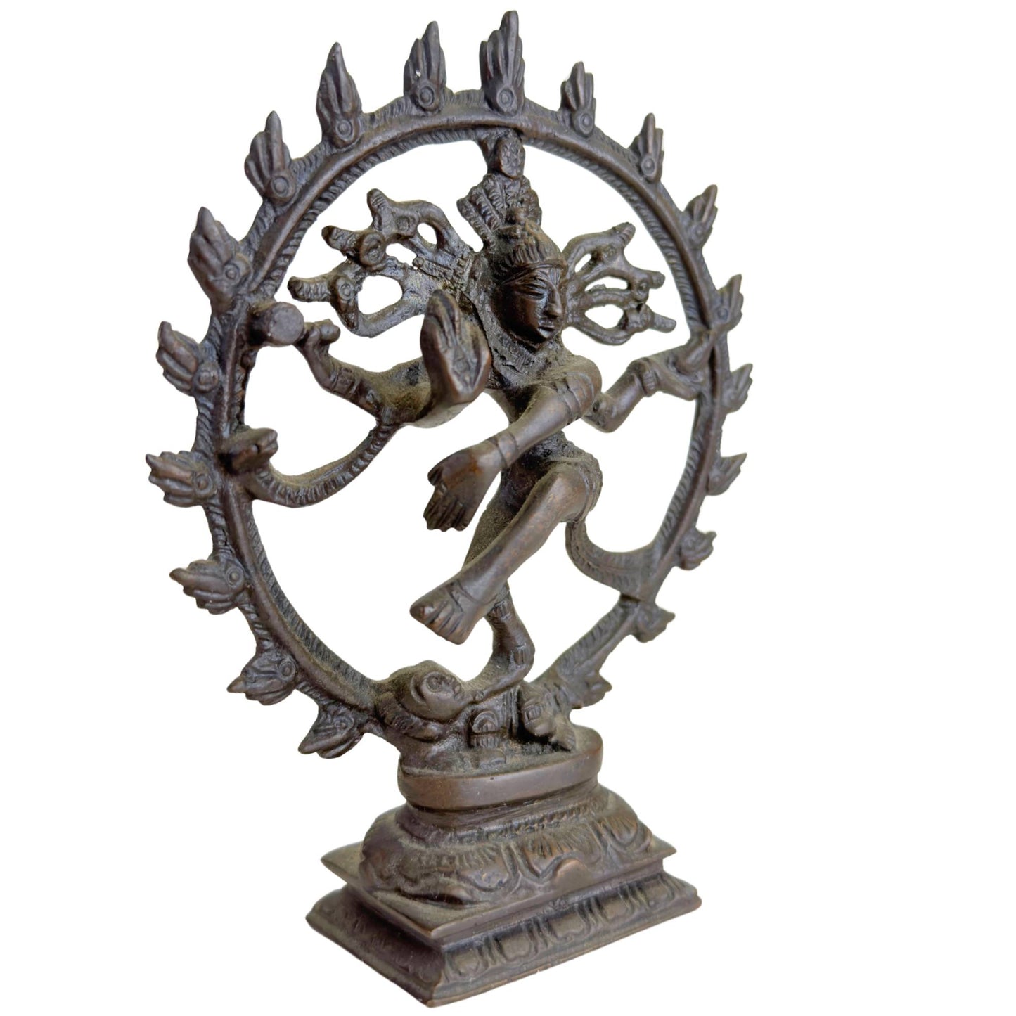 Kleine Shiva Nataraja Altarfigur aus Bronze für den Meditationsplatz oder den Hausaltar