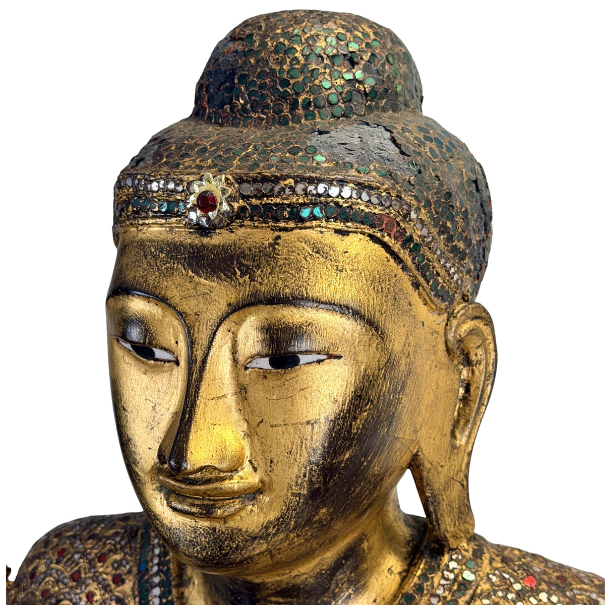 Buddha aus der Konbaung-Periode mit originalem thit‑si Lack