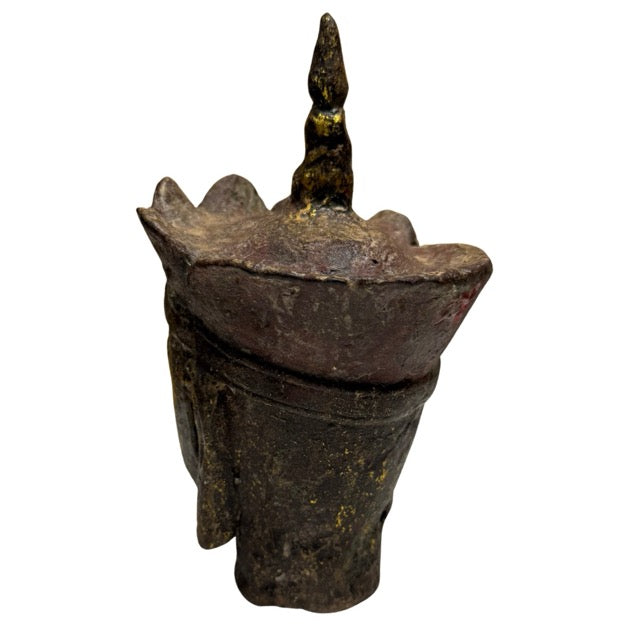 Ksitigarbha Dizang Pusa Kopf, Rückansicht, antikes buddhistisches Gusseisenfragment