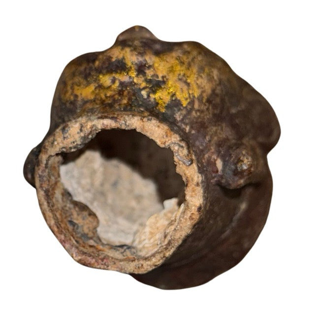Vergoldeter Gusseisenkopf der Ksitigarbha Dizang Pusa mit natürlicher Oxidation und Gebrauchsspuren