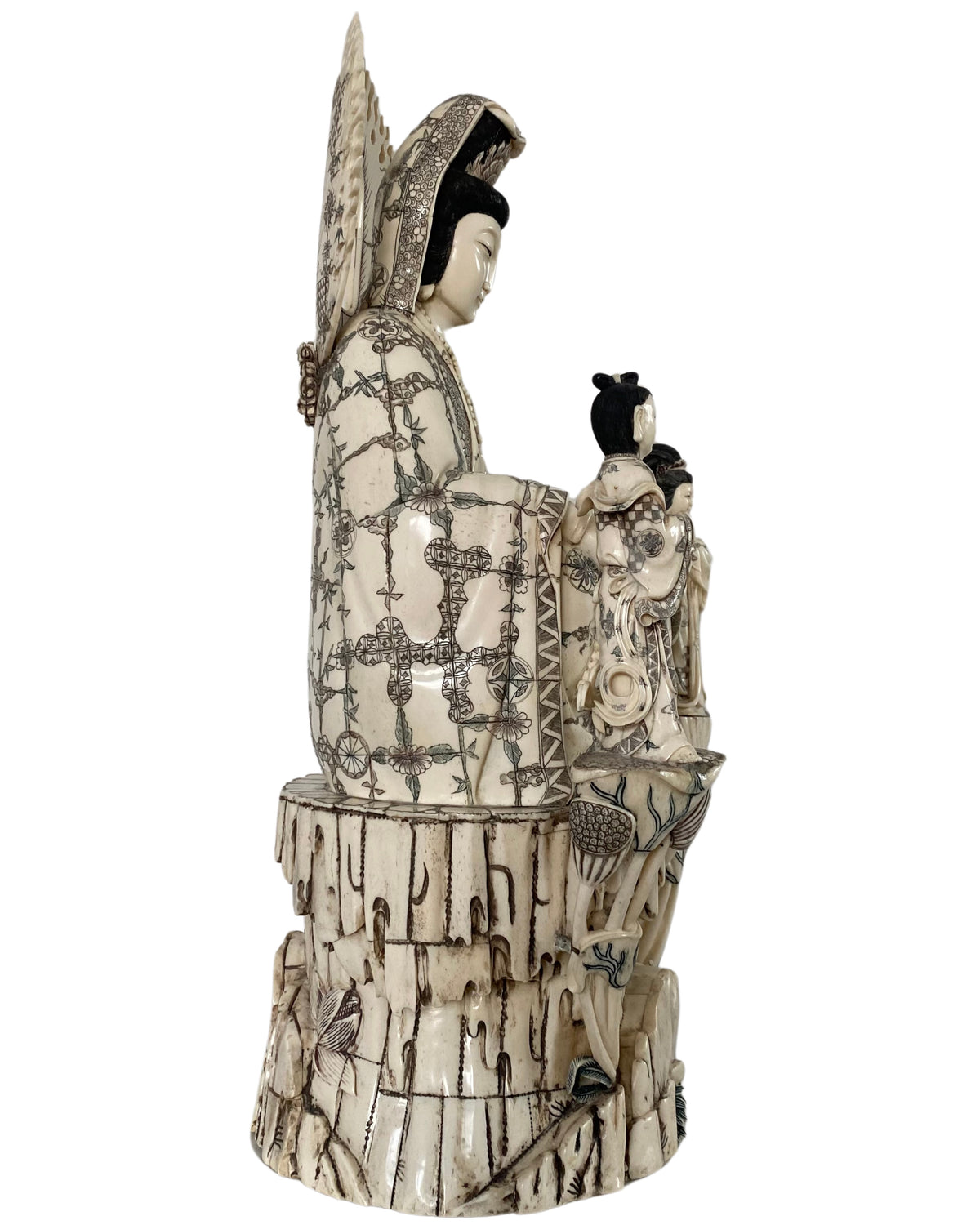 Large antique Kwan Yin statue from 19th‑century China