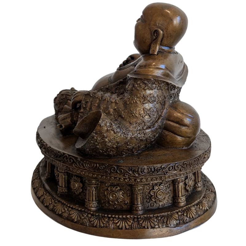 Chinesische Bronzestatue des Lachenden Buddha Budai