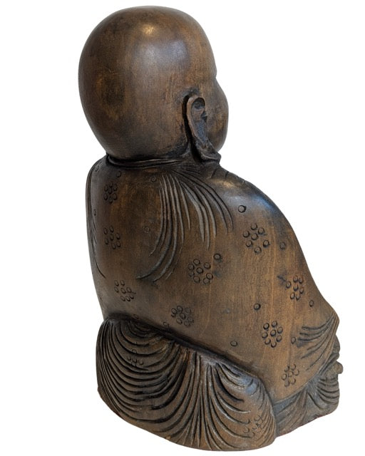Alte Holzstatue des Lachenden Buddha, hergestellt in China