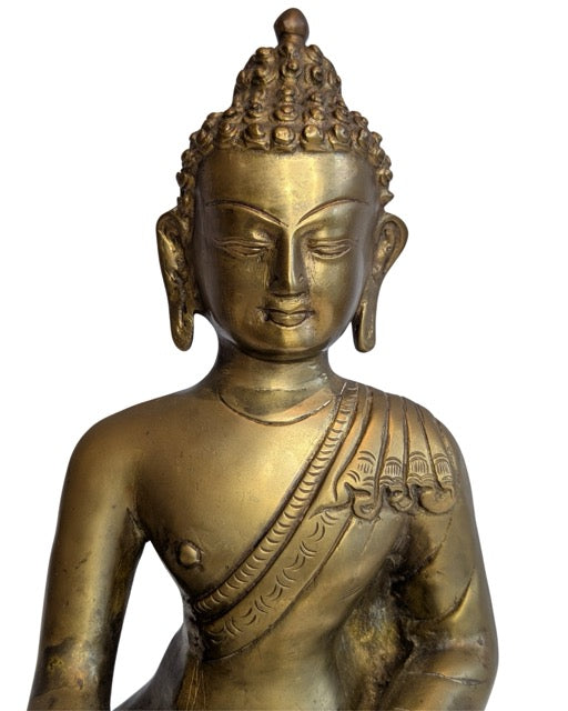Ladakh-Buddha-Statue aus vergoldeter Bronze