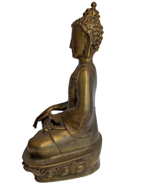 Antike Buddha-Statue aus Ladakh mit Feuervergoldung