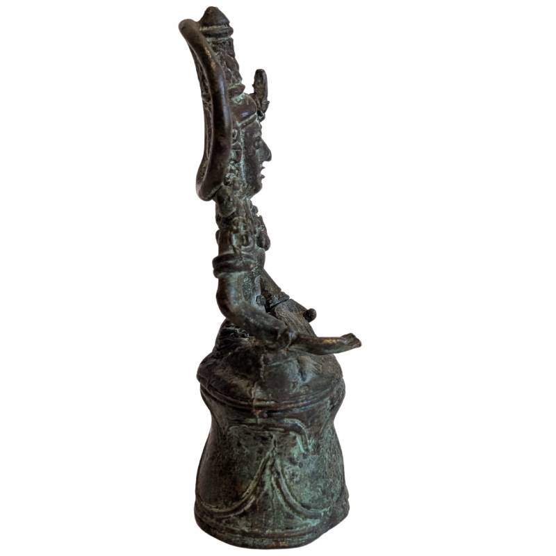 Schutzstatue des Khmer-Reisegottes Lokeshvara aus Bronze