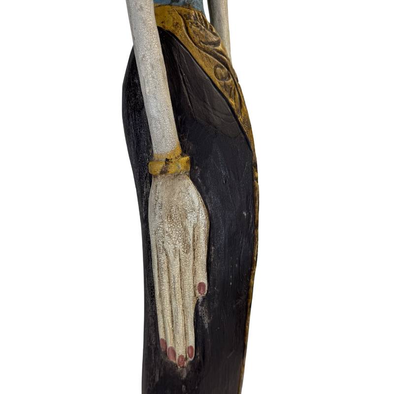 Schwere javanische Loro Blonyo-Statuen aus massivem Tropenholz.