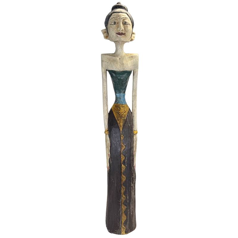 Nahaufnahme des feinen Craquelés in der handgemalten Polychromie.