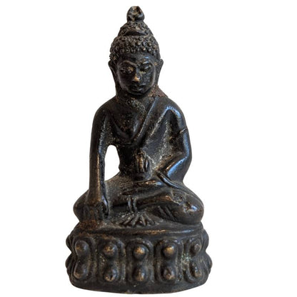 Mahayana‑Reisebild mit Kalasha aus Bronze