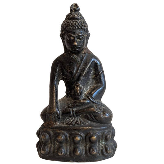 Mahayana-Reisestatue mit Kalasha aus Bronze
