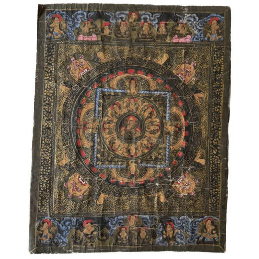 Buddhistisches Mandala Thangka auf Leinwand aus Nepal