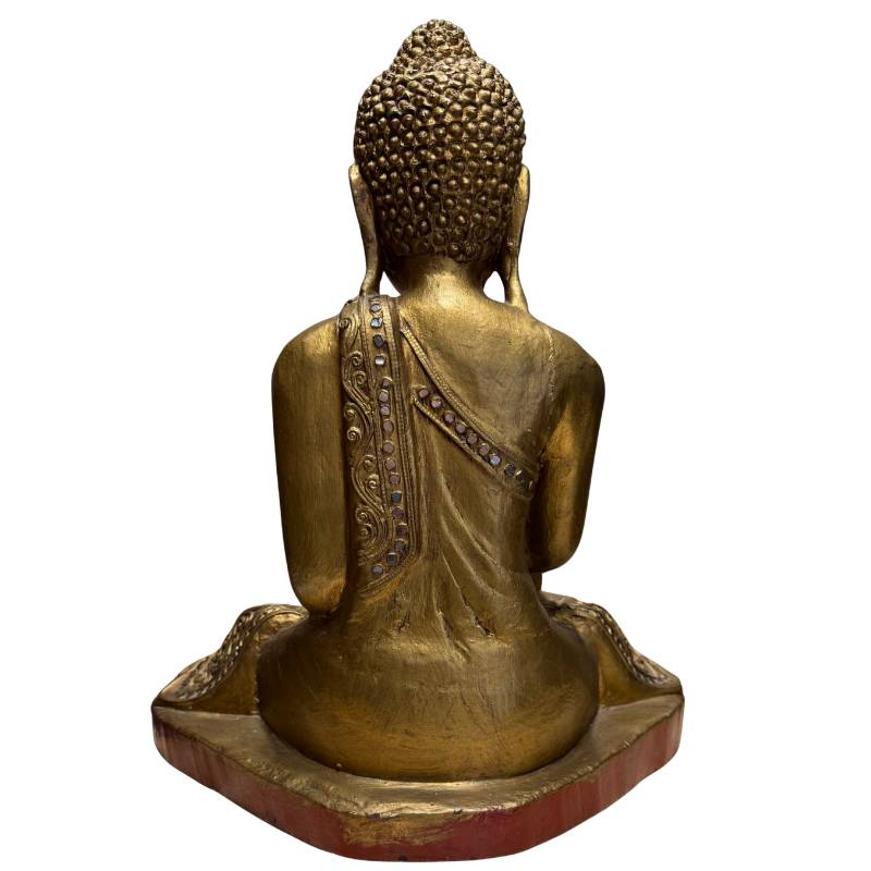 Mandalay Buddha Bhumisparsha Mudra vergoldetes Holz