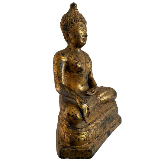 Burmesische Buddha-Statue aus Mandalay, Bronze, lackiert und mit Gips überzogen, Los 159