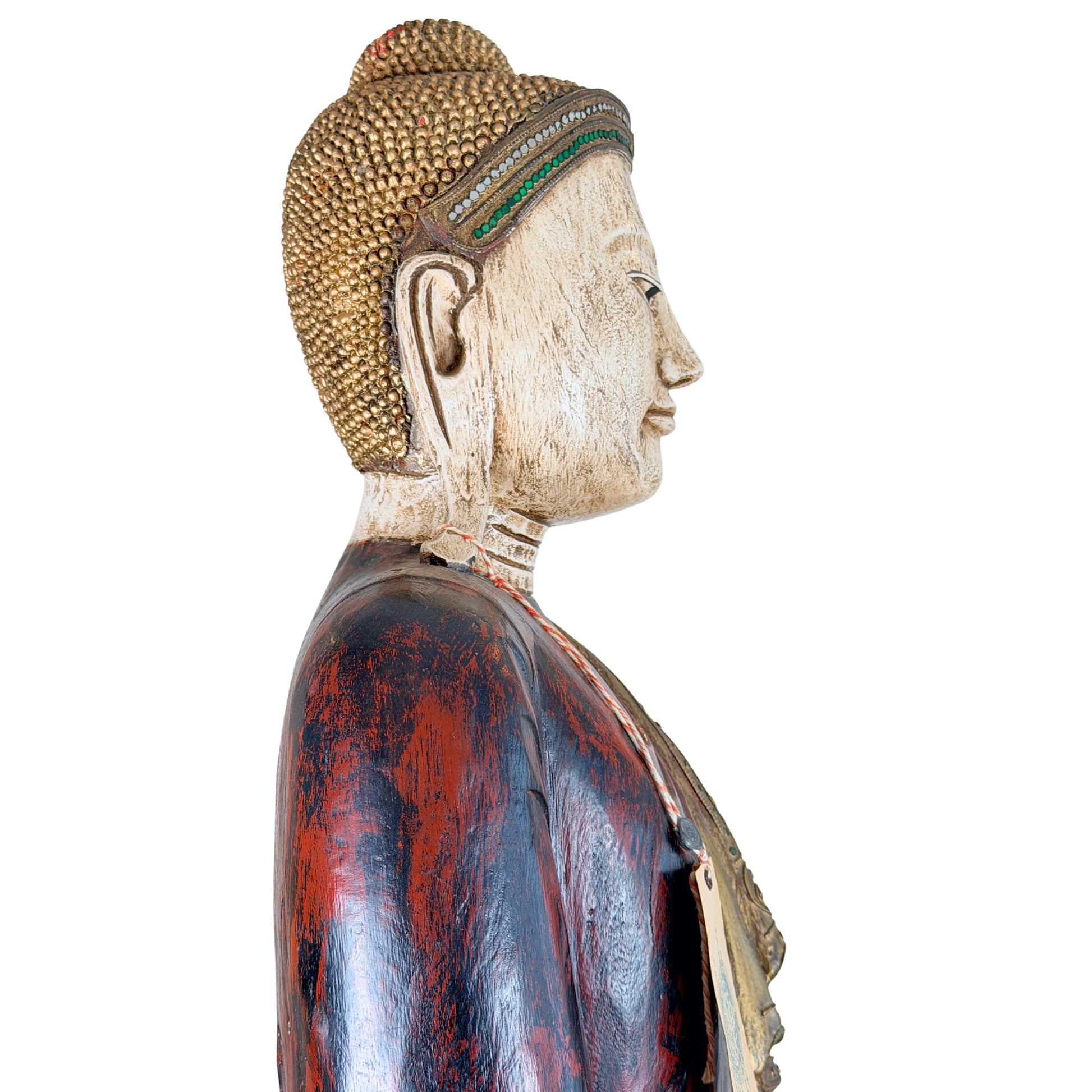 Detail der Handhaltung eines stehenden birmanischen Mandalay-Buddha