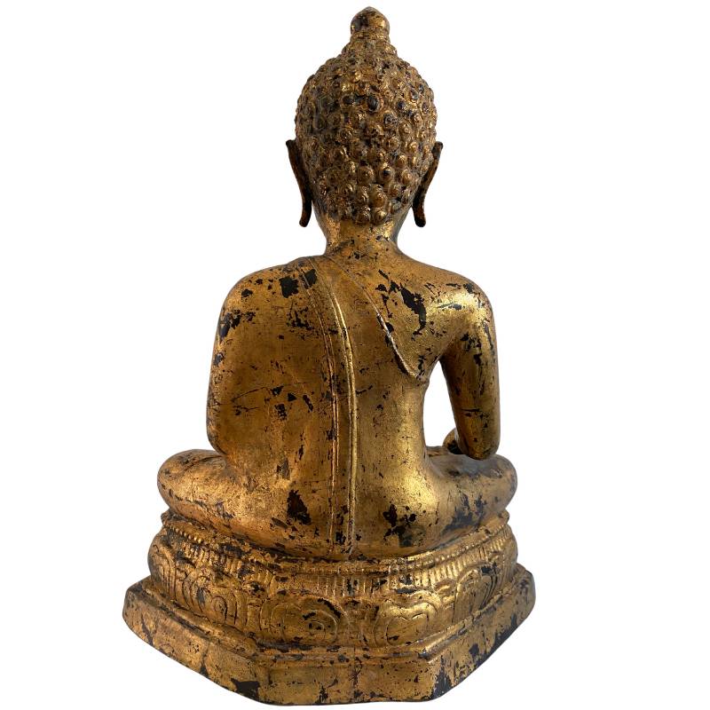 Burmesische Mandalay-Buddha-Statue aus Bronze mit originalem rituellen Verschluss, Los 159