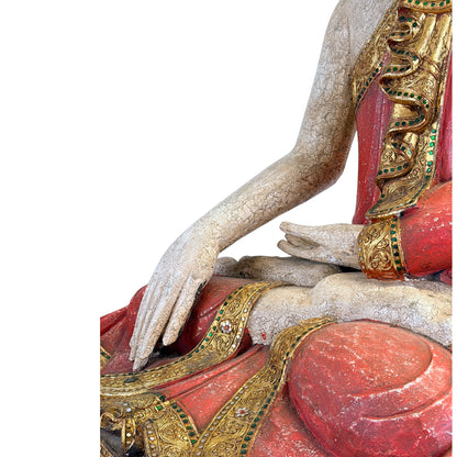 Holz Mandalay Buddha‑Statue aus Myanmar