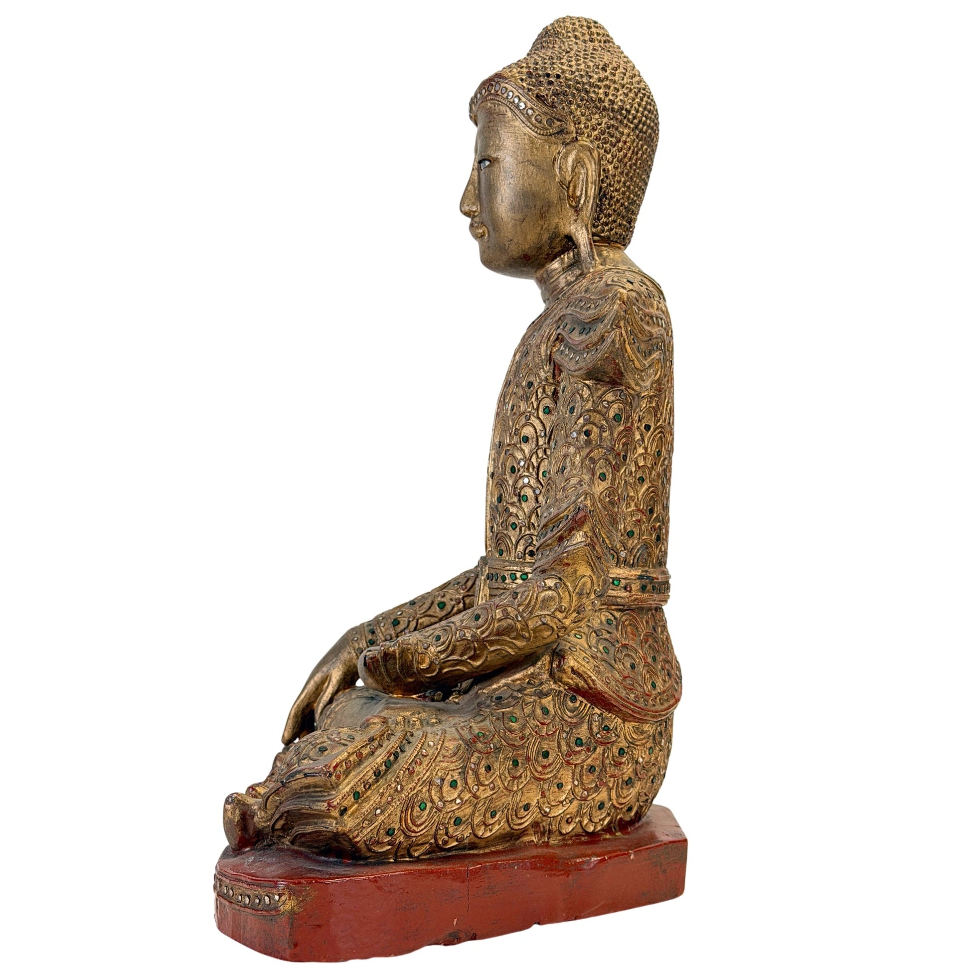 Linkes Profil des antiken Jambupati-Buddhas im Mandalay-Stil, SKU 738