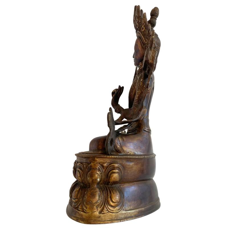 Antike Manjushri-Statue aus Tibet aus Bronze