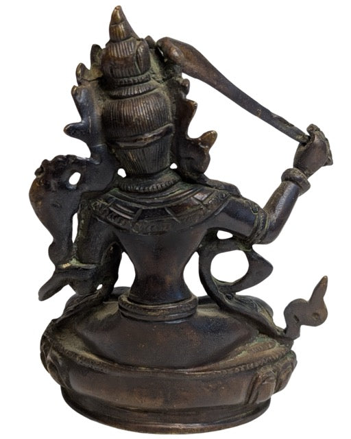 Manjushri Bodhisattva der Weisheit, tibetische Bronzestatue