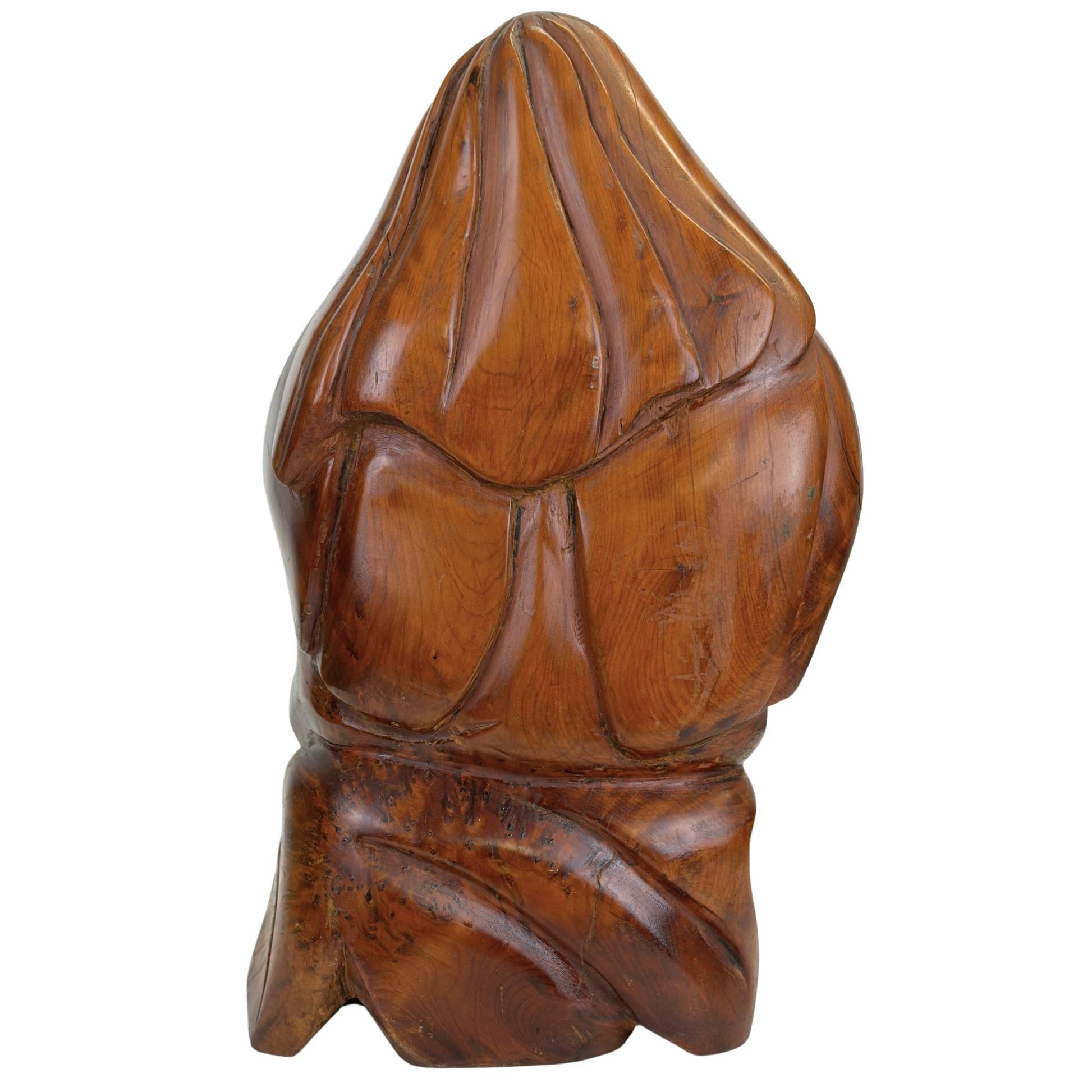 Massive, geschnitzte Madonna-Skulptur aus schwerem Tropenholz