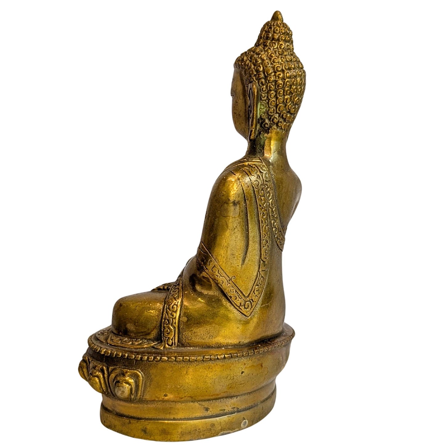 Medizinbuddha aus Bronze mit warmer Patina, buddhistisches Sammlerstück