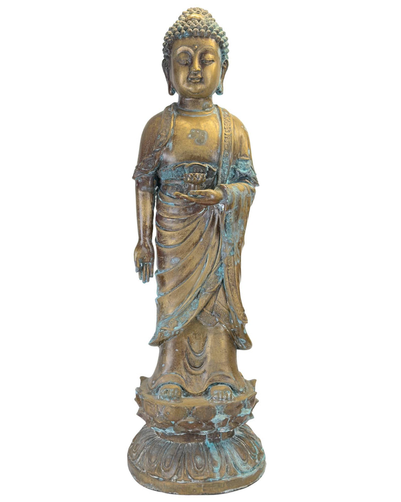 Medizinbuddha-Bronze-stehend-China-98cm-vintage-XL