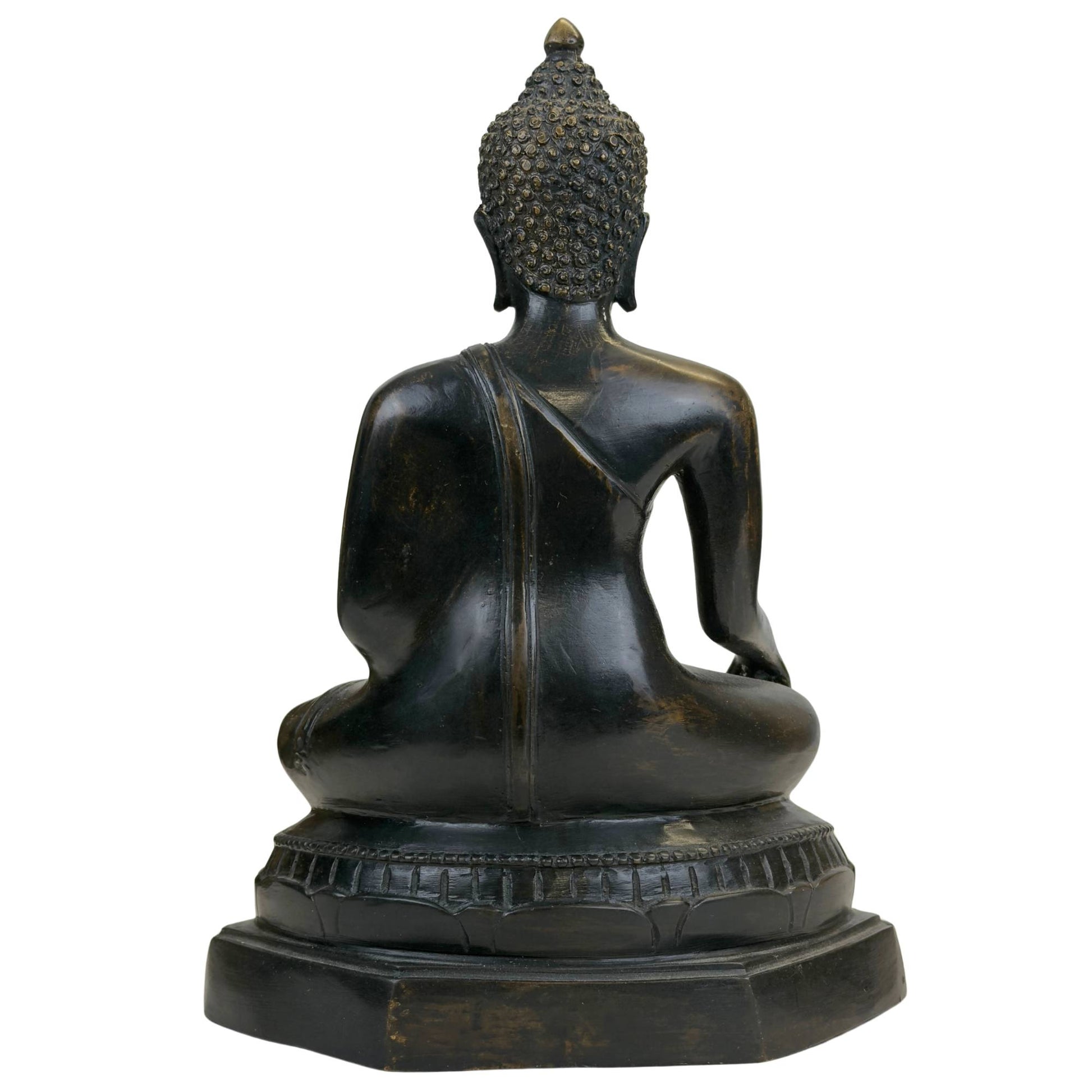 Meditationsbuddha mit tiefdunkler Bronzepatina
