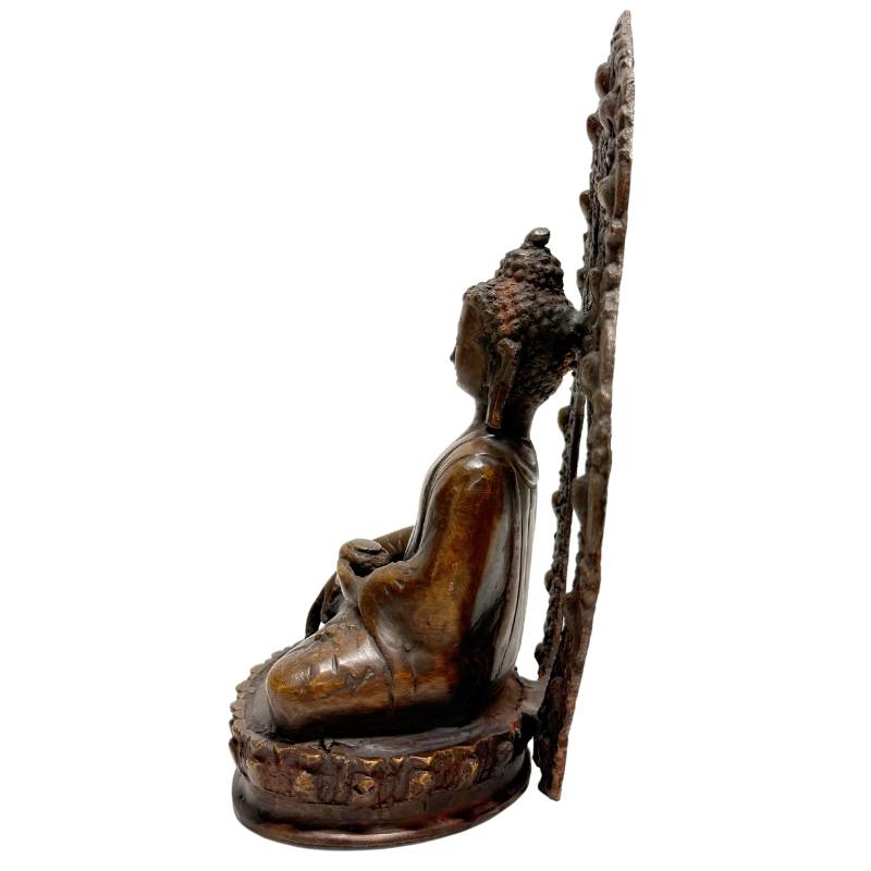 Antike Buddha-Statuen aus Bronze mit Dhyana Mudra aus der Himalaya-Region