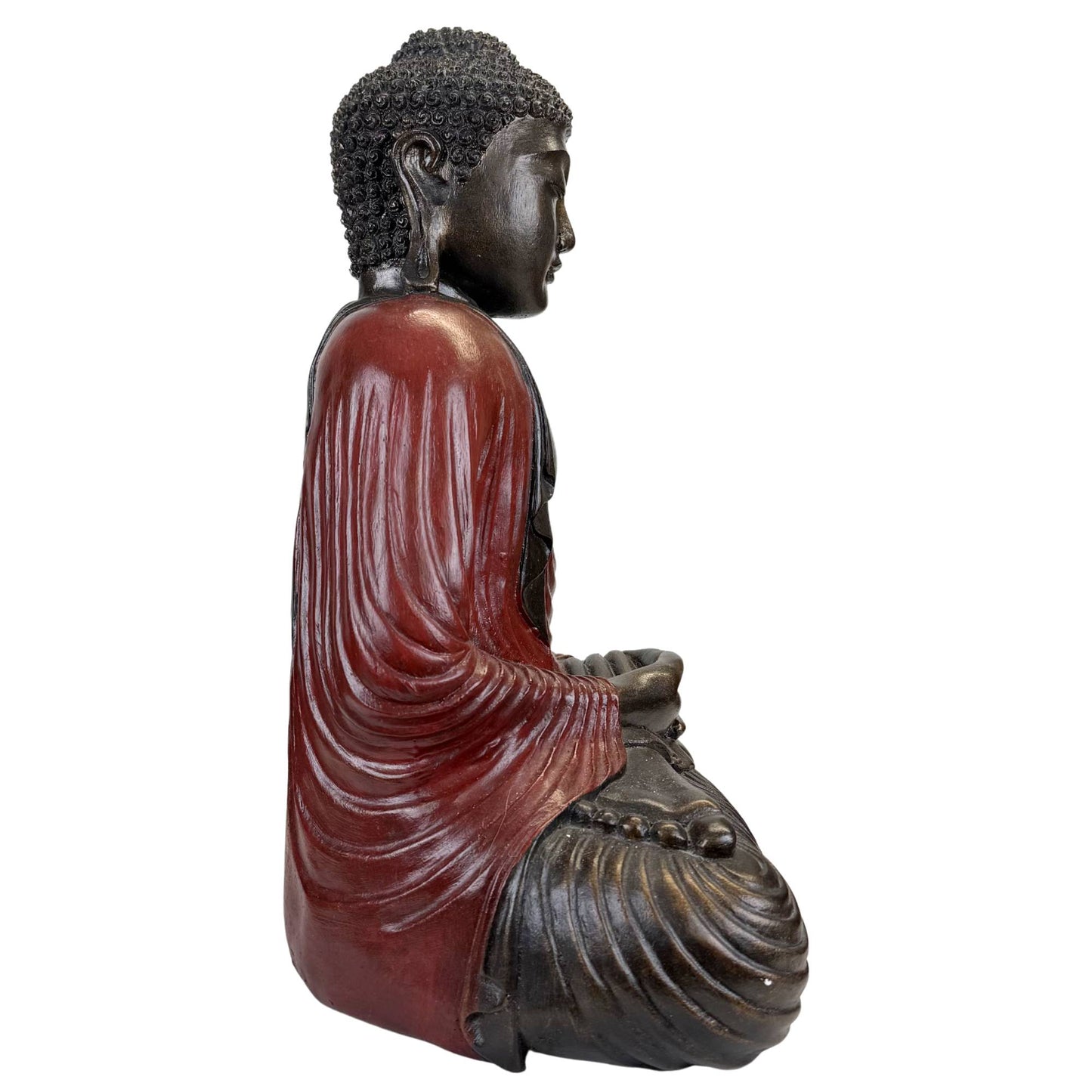 Dekorative Buddha-Statue aus Kunstharz in Meditationspose für Zen-Interieurs und spirituelle Räume