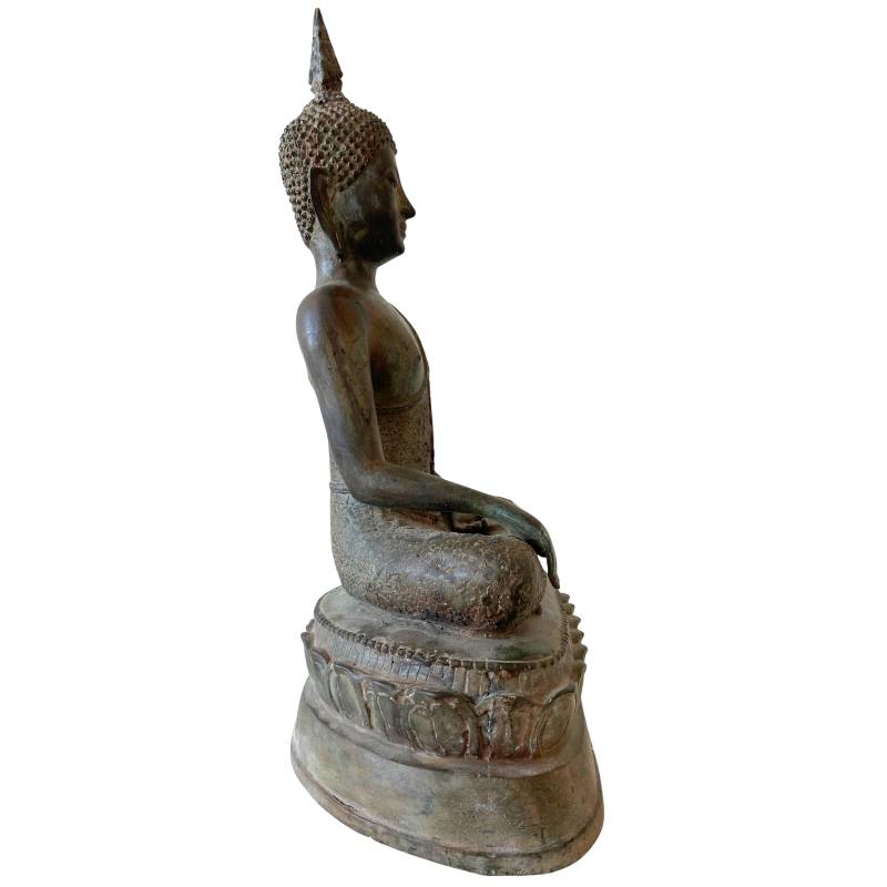 Meditierender Buddha aus Thailand, Bronze