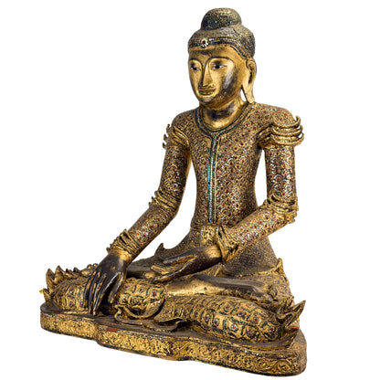 Museumwürdige antike burmesische Buddha-Statue