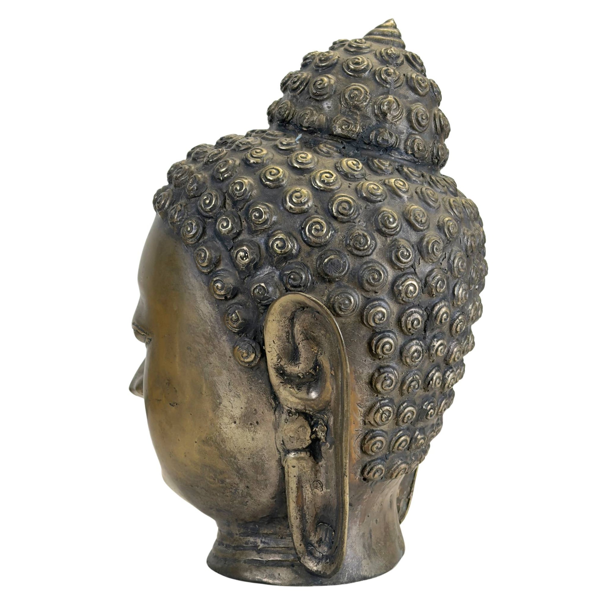 Buddha-Kopf aus Bronze, inspiriert von der Shan-Kunst aus Myanmar