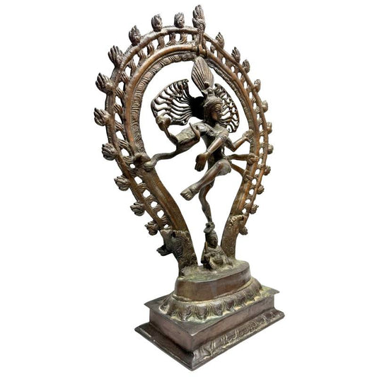 Nataraja-Statue aus Bronze, Shiva, Indien, kosmischer Tanz, traditionell gegossen