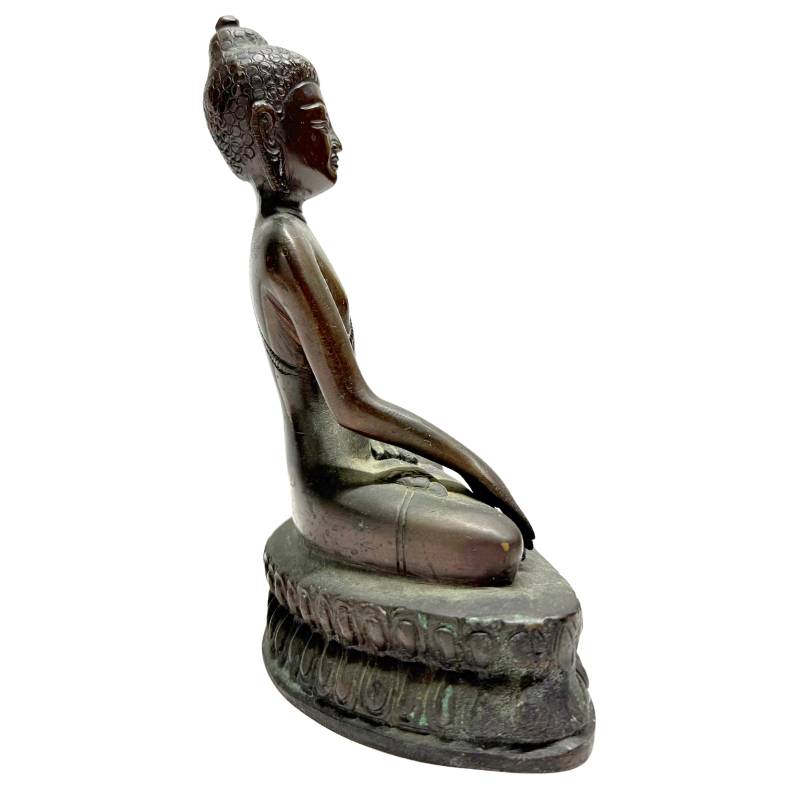 Buddha-Statue aus Bronze aus Nepal im klassischen Himalaya-Stil