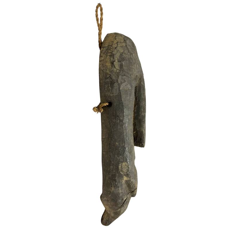 Nepalesische zeremonielle Holzmaske mit Gebrauchsspuren und Patina