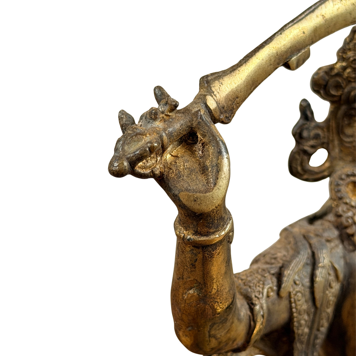 Manjushris rechte Hand am Griff des Weisheitsschwerts